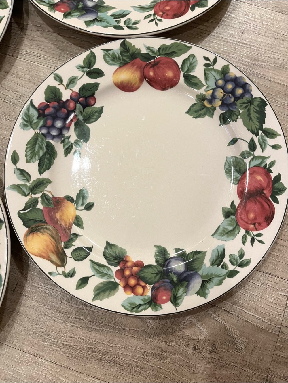 Sakura Oneida Sonoma Fruit-Patterned 11” Dinner Plates Set of 4 - Picture 6 of 10